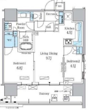 晴海フラッグ ポートビレッジ A棟(HARUMI FLAG)の物件間取画像